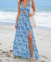 Cupshe Women's Ditsy Floral Cutout Maxi Beach Dress