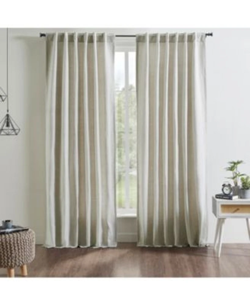 Ihi Home Kendall Linen Cotton Curtain Panel Lined With Rod Pocket Hidden Back Tabs