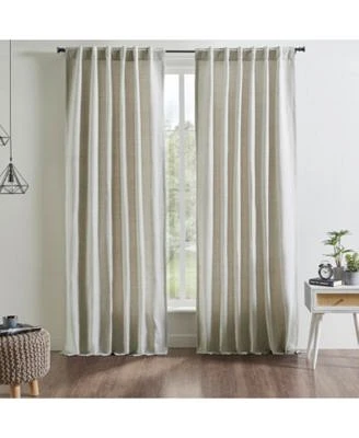 Ihi Home Kendall Linen Cotton Curtain Panel Lined With Rod Pocket Hidden Back Tabs