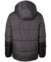 Ixtreme Toddler & Little Boys Colorblocked Full-Zip Hooded Puffer Jacket with Ribbed-Knit Beanie