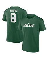 Fanatics Men's Aaron Rodgers Green New York Jets Player Icon Name Number T-Shirt