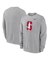 Nike Men's Heather Gray Stanford Cardinal Primetime Evergreen Fleece Pullover Sweatshirt