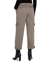 Liverpool Women's Plaid Mid Rise Cropped Cargo Pants