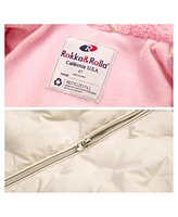 Rokka&Rolla Baby Girls Fleece Lined Heart Puffer Jacket 6-24M