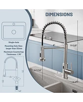 Mondawe Single Handle Pull Down Sprayer Kitchen Faucet with Touchless Sensor, Deckplate Included