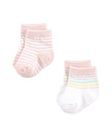 Hudson Baby Girls Sock and Headband 12pc Set, Rainbow, 0-9 Months