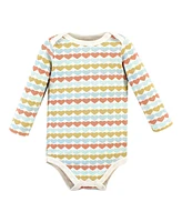 Hudson Baby Baby Girls Hudson Cotton Long-Sleeve Bodysuits, Magical Rainbow 5-Pack, Preemie