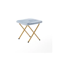 Emma+Oliver Janey Folding Double Saucer Chair With 2 Ottomans And Steel Frame For Dorm Or Bedroom