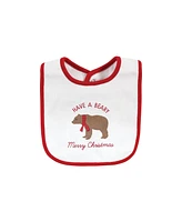 Hudson Baby Baby Boys Unisex Baby Cotton Bib and Sock Set, Moose Be Christmas, One