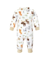 Hudson Baby Baby Boys Hudson Unisex Fleece Jumpsuits, Coveralls, and Playsuits, Woodland, 6-9 Months