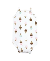 Hudson Baby Girls Cotton Sleeveless Bodysuits Ice Cream Truck