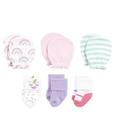 Hudson Baby Baby Girls Caps or Headbands, Bibs, Mittens and Socks 12pc Set, Unicorn, 0-6 Months