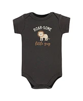 Hudson Baby Boys Cotton Bodysuits, 3-Pack