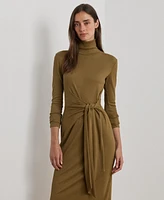Lauren Ralph Lauren Women's Tie-Front Turtleneck Dress