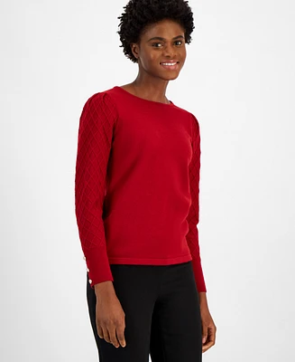 Anne Klein Women's Diamond-Sleeve Sweater