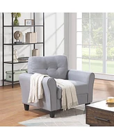 Streamdale Furniture Modern Living Room Sofa Set Linen Upholstered Couch Furniture For Home Or Office - Light gray