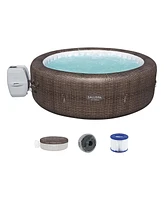 Bestway SaluSpa St Moritz AirJet Inflatable Hot Tub w/ 180 Soothing Jets, Brown