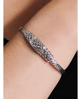 Devata Bali Dragon Skin with Dragon Bone Oval 5mm Chain Bracelet in Sterling Silver