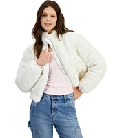 And Now This Women's Faux Sherpa Front-Zip Jacket, Created for Macy's