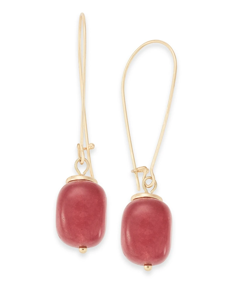 Style & Co Beaded Gold-Tone Wire Drop Earrings, Created for Macy's