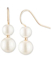 Lauren Ralph Lauren Gold-Tone Imitation Pearl Double Drop Earrings