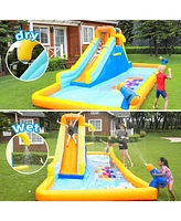 Sugift Inflatable Water Slide Park Kids Splash Pool Bounce House with 450W Blower