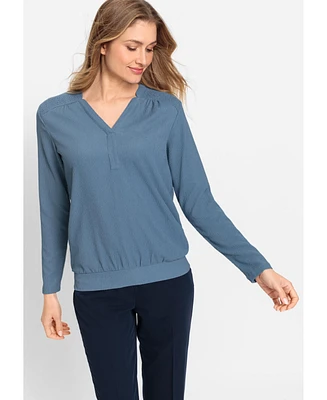 Olsen Women's Long Sleeve Crepe Tunic T-Shirt