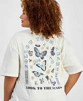 Rebellious One Trendy Plus Butterfly Graphic-Print T-Shirt