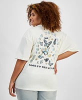 Rebellious One Trendy Plus Butterfly Graphic-Print T-Shirt