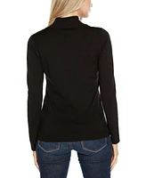 Belldini Black Label Women's Rhinestone-Zip Embellished Cardigan Sweater