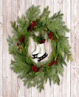 National Tree Company Winter Skates Wreath, 22 Inches