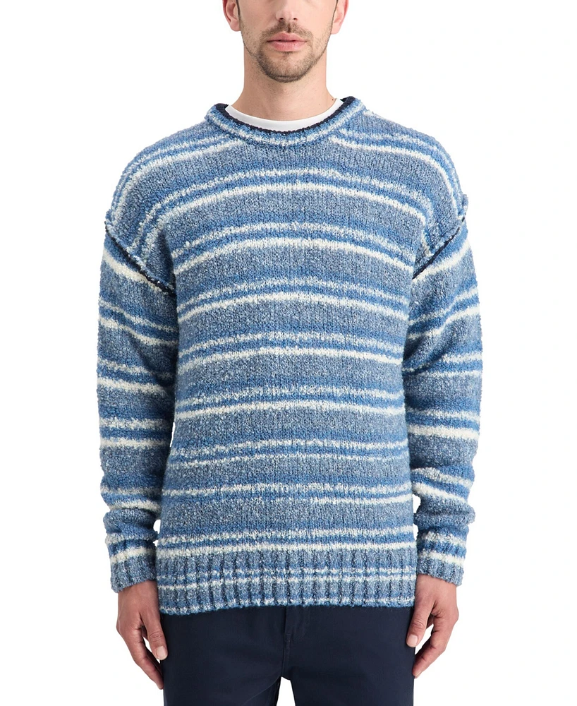 Scotch & Soda Men's Crew Neck Dropped Shoulder Boucle Sweater