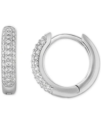 Giani Bernini Cubic Zirconia Pave Small Huggie Hoop Earrings in Sterling Silver, 0.51", Created for Macy's