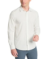 Kenneth Cole Men's Slim-Fit Performance Stretch Printed Button-Down Shirt