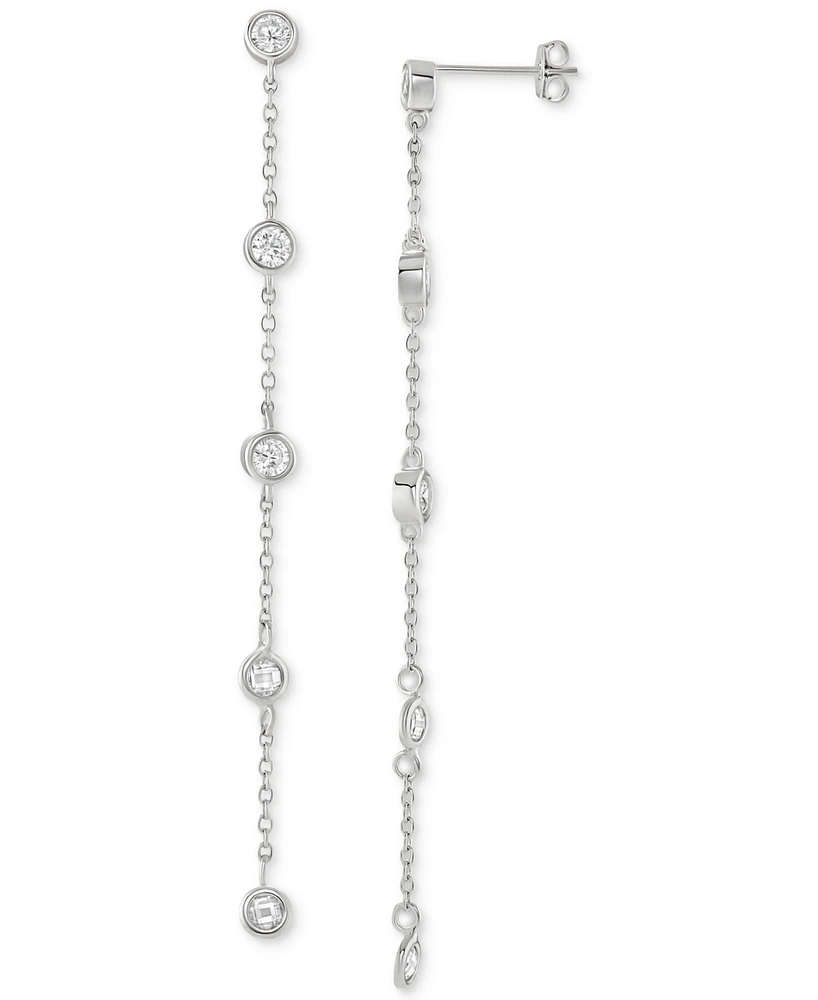 Giani Bernini Cubic Zirconia Bezel Chain Drop Earrings in Sterling Silver, Created for Macy's