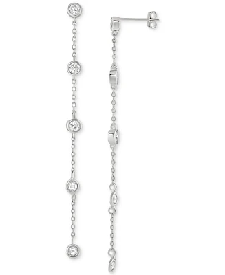 Giani Bernini Cubic Zirconia Bezel Chain Drop Earrings in Sterling Silver, Created for Macy's