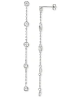 Giani Bernini Cubic Zirconia Bezel Chain Drop Earrings in Sterling Silver, Created for Macy's