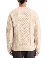 Scotch & Soda Men's Crewneck Extra Dropped Shoulder Chenille Cable Sweater