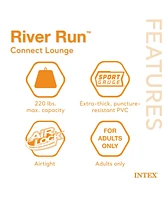 Intex River Run Connect Vinyl Lounge Inflatable Floating Water Tubes (4 Pack)