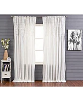 Ihi Home Smocking Stich Linen Cotton Curtain Panel