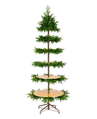 National Tree Company 5-Shelf Platform Tree, 7.5 feet.