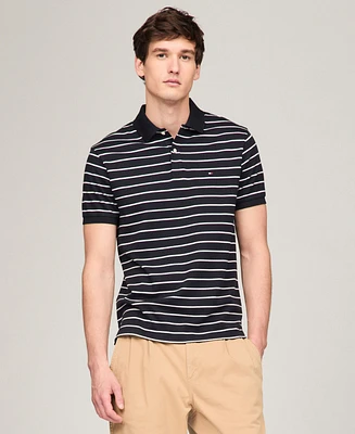 Tommy Hilfiger Men's Regular-Fit Striped Liquid Cotton Polo Shirt