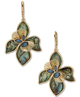 lonna & lilly Gold-Tone Stone Flower Drop Earrings