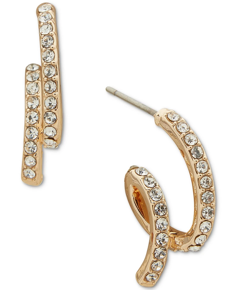 lonna & lilly Gold-Tone Pave Loop Stud Earrings