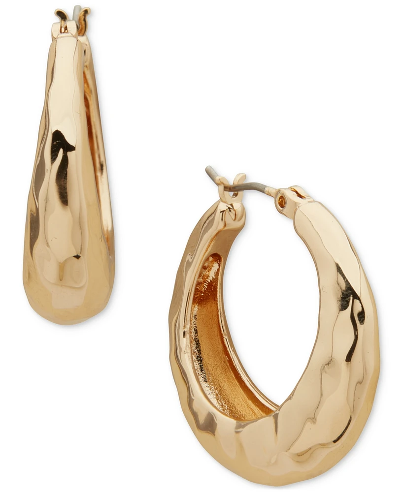 Dkny Gold-Tone Liquid Metal Hoop Earrings, 7/10"