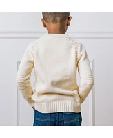 Hope & Henry Boys Organic Long Sleeve Henley Pullover Sweater with Rib Details