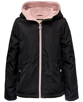 Michael Kors Big Girls Fleece-Lined Full-Zip Hooded Rain Jacket