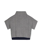 Hope & Henry Girls Mock Neck Short Sleeve Sweater