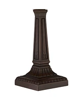 Robert Louis Tiffany Morris Mission Antique Tiffany Style Mini Accent Table Lamp Led 14 1/4" High Warm Brown Art Deco Stained Glass Shade Decor for Be