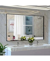 Stunning Oversized Mirror with Removable Tray for Endless Reflections